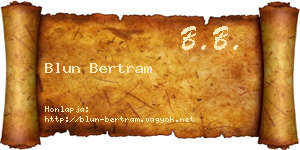 Blun Bertram névjegykártya